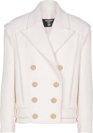 Balmain Giacca crop in cashmere - Bianco