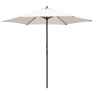 OUTSUNNY 2.8m Patio Umbrella Parasol Outdoor Table Umbrella 6 Ribs Off-White | TJ Hughes White