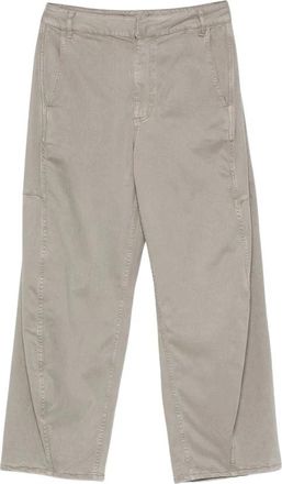 Tibi Reactive Garment Dyed Stretch Twill Sid Pant - Dames - Wijde Broeken - Grijs - W30 - Katoen - Broeken