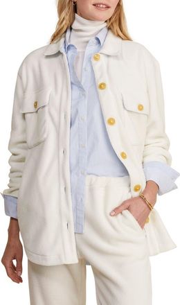 Vineyard Vines Harbor Fleece Shirt Jacket in Marshmallow at Nordstrom, Size Large