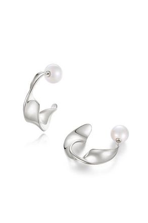 Classicharms Chunky Wave Hoop Earrings in Silver at Nordstrom