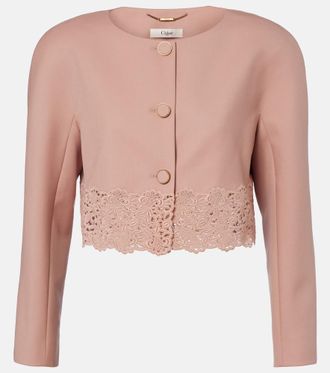 Chlo&eacute; Chlo&eacute; Cropped virgin wool gabardine jacket