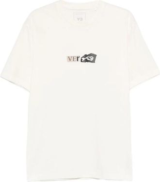 Yohji Yamamoto GFX Short Sleeve Tee - Heren - T-shirts - Wit - L - Katoen - Tops