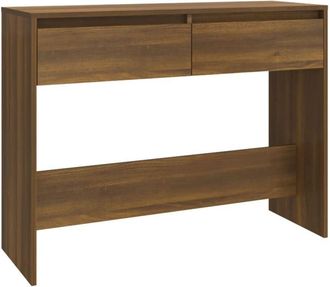 vidaXL Vidaxl - Mesa consola madera de ingeniería marrón roble 100x35x76,5 cm