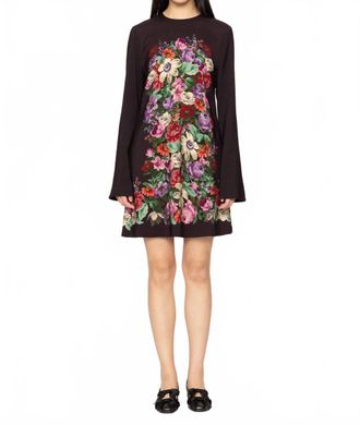 Sea New York Viktoria Print Long Sleeve Mini Dress In Black Multi