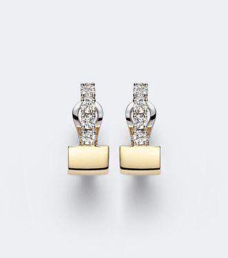 Yeprem Golden Strada 18kt gold huggie earrings with diamonds