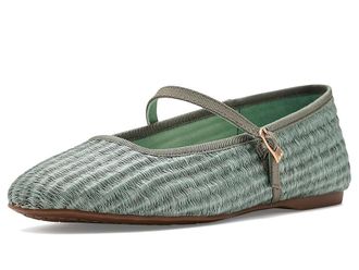 Birdies Hummingbird Mary Jane Raffia Womens Dress Flat Shoes Seafoam Raffia : 8.5 M