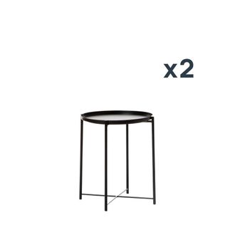 Klast Packs 2 mesitas de noche metal negro 42 cm x 52 cm cm