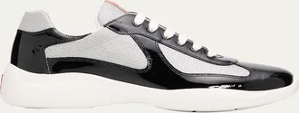Prada Mens Americas Cup Patent Leather Sneakers