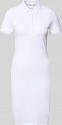 GANT Knielanges Polokleid mit Label-Stitching in Weiss, Gr&ouml;&szlig;e XXL