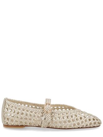 Stuart Weitzman Gold Prima Mary Jane Metallic Flats