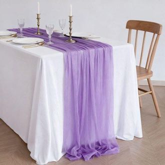 OEM Dos Caminos De Mesa De Gasa, Decoraci&oacute;n De Mesa Para Bodas Bohemias, 75x300cm - Morado
