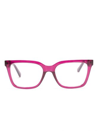 Love Moschino logo-lettering square-frame glasses - women - Acetate - 52 - Pink
