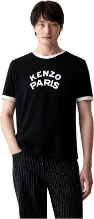 Kenzo Paris Emblem Slim T-shirt - Heren - T-shirts - Zwart - M - Katoen - Tops