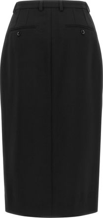Dolce & Gabbana Virgin Wool Midi Skirt - Black