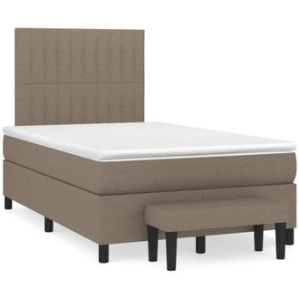 vidaXL Vidaxl - Cama Box Spring Con Colch&oacute;n Tela Gris Taupe 120x190 Cm