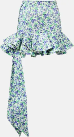 Paco Rabanne Ruffled floral jersey miniskirt