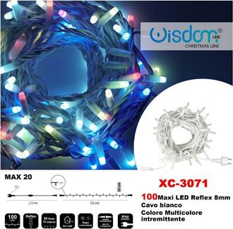 Trade Shop Trade Shop - Catena Luminosa 100 Luci Led Luci Lights Color Multicoline Intermittent Xc-3071