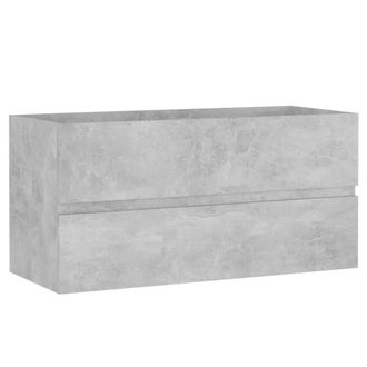 Berkfield Home Sink Cabinet with Built-in Basin Concrete Grey Engineered Wood