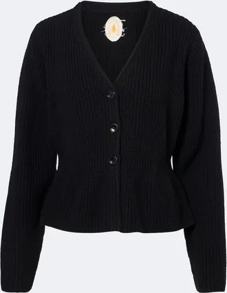 Jardin Des Orangers Cardigan Peplum in lana e cashmere