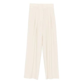 Forte_Forte Broeken, Dames, Beige, S, Wijde broek