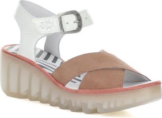 FLY London Bace Suede & Patent Sandal