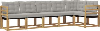 vidaXL Conjunto De Sof&aacute;s De Exterior 6 Uds. Blanco Y Gris Claro Vidaxl