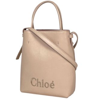 Chlo&eacute; Pink Leather Shoulder Bag Tote Bag (Pre-Owned)