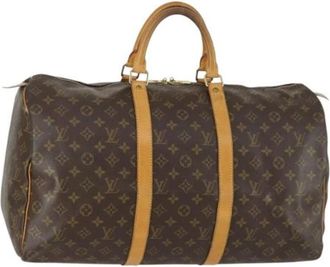 Louis Vuitton Pre-owned Weekend Bags, female, Brown, Size: ONE SIZE Pre-owned Canvas Weekend Bag
