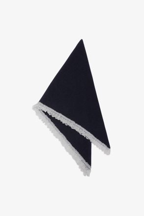 Ganni Navy Scarf in Lace Wool