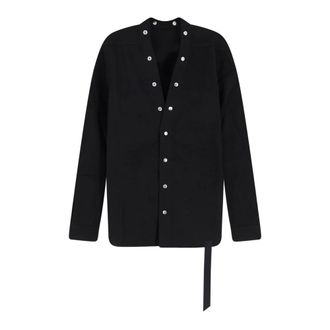 Rick Owens Casual Shirts, male, Black, Size: XL Camicia Larry Fogpocket Shirt