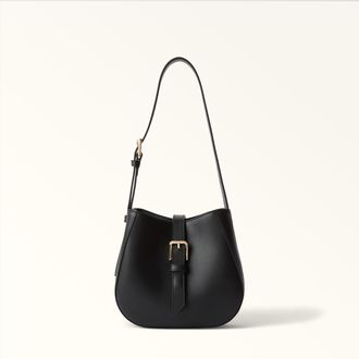 Furla Dora Bucket Bag Nero Black Sidney Calf Leather Woman