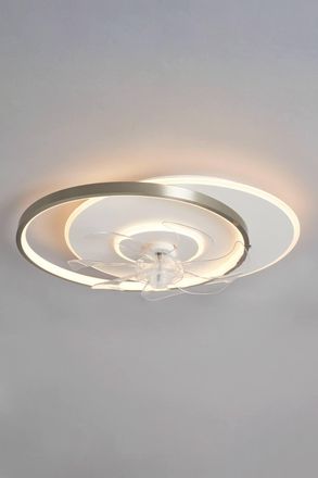 BHS Ingram LED Dimmable Fan Ceiling Light in Metallic Silver