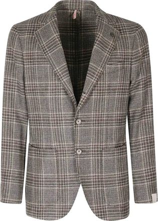 Santaniello Blazer a monopetto a quadri - - Jackets - Uomo - Marrone - XL