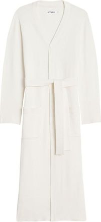 Apparis long waisted-belt cardigan - women - Nylon/Polyester/Recycled Viscose - L - Neutrals