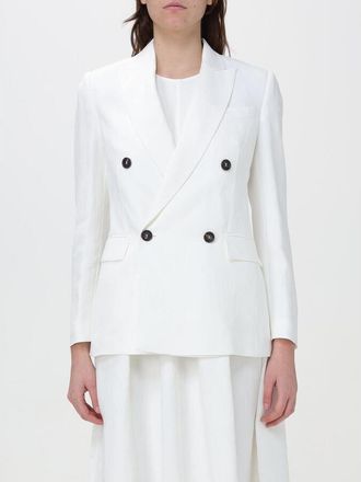 Brunello Cucinelli Womens White Double Breasted Jacket, Size 42