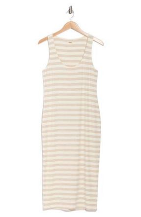 L'agence Ivanna Stripe Midi Tank Dress in Ivory/Marble Stripe at Nordstrom Rack, Size X-Large