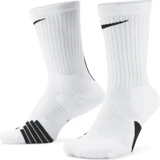 Nike Unisex Elite Crew Basketball Socks in White | SX7622-100