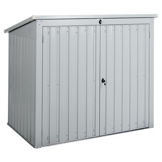 Beliani Beliani - Cobertizo De Jard&iacute;n De Acero Galvanizado Para Herramientas 134 Cm Gris Claro Moena