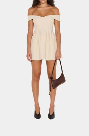 Minkpink Blair Off The Shoulder Dress In Ecru