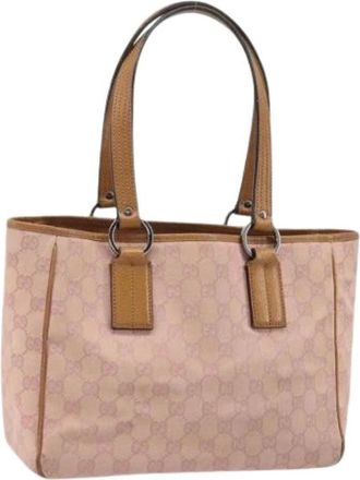 Gucci Pre-owned Tote Bags, female, Pink, Size: ONE SIZE Pre-owned Vintage GG Canvas Tote Bag