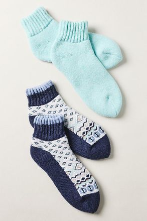 Muk Luks Heat Retention Ankle Socks, Set of 2