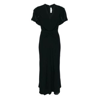Victoria Beckham Dames, Jurken, Zwart, Maat: XS Leer