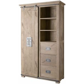 Massivmoebel24 railway 314 Armadio in legno di mango - laccato / whitewash 100x45x175