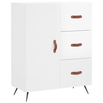 vidaXL Vidaxl - Aparador De Madera Contrachapada Blanco Brillante 69,5x34x90 Cm
