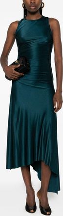 Victoria Beckham Womens Twist Dress Petrol Viscose
