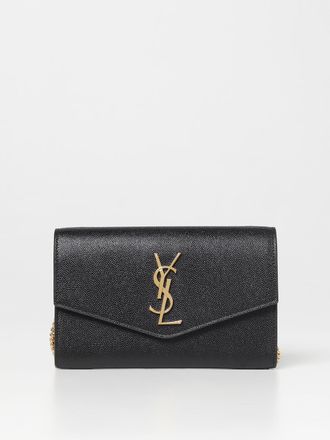 Saint Laurent Mini borsa Uptown in pelle grain de poudre con monogramma YSL