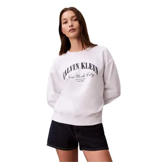 Calvin Klein Dames-sweatshirt met universiteitslogo (Helder wit)