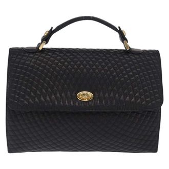 Bally Vintage Handbag Quilted Leather Leather Handbag (Pre-Owned)