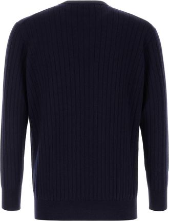 Bottega Veneta Mens Cardigan Navy Wool